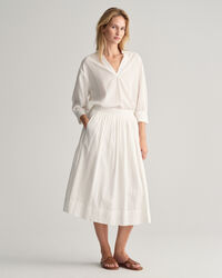 Seersucker-stribet pull-on nederdel