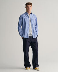 Regular fit skjorte af bomuld og hør