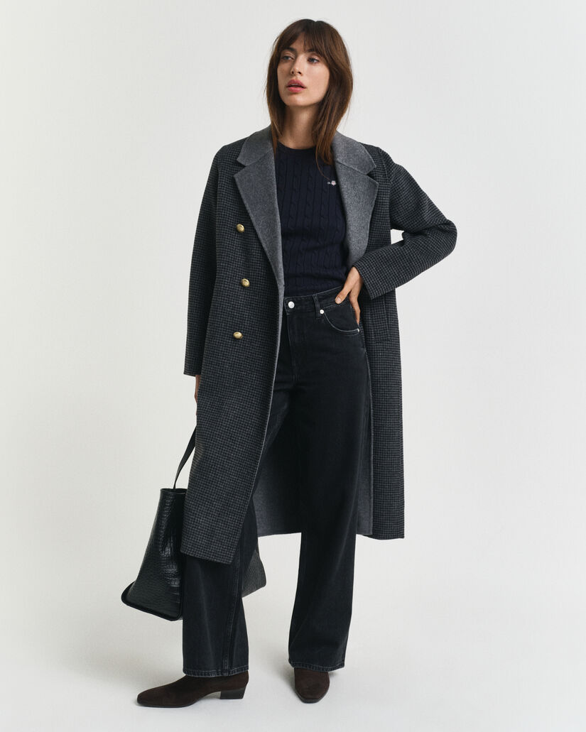 Sweater af strækbomuld med kabelstrik