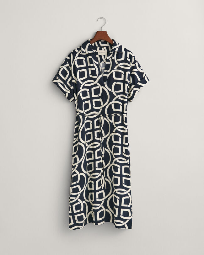 Kaftan med korte ærmer og Monogram-tryk