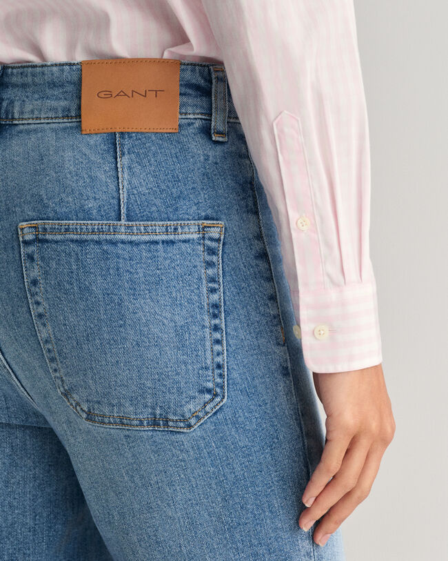 Regular fit gingham poplin skjorte