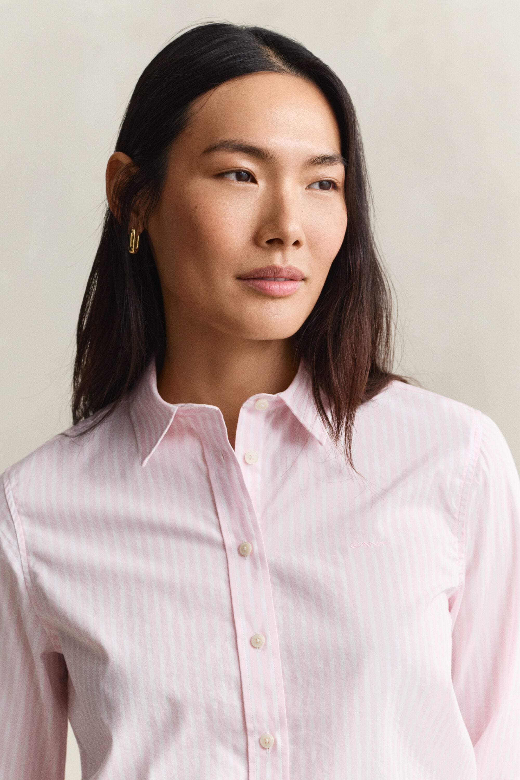 Classic Regular poplin skjorte med striber