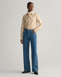 Regular fit G Patterned skjorte af bomuld og silke