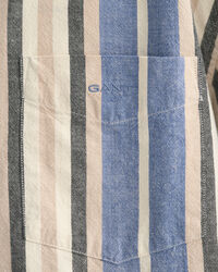 Relaxed fit kort&aelig;rmet skjorte med brede striber