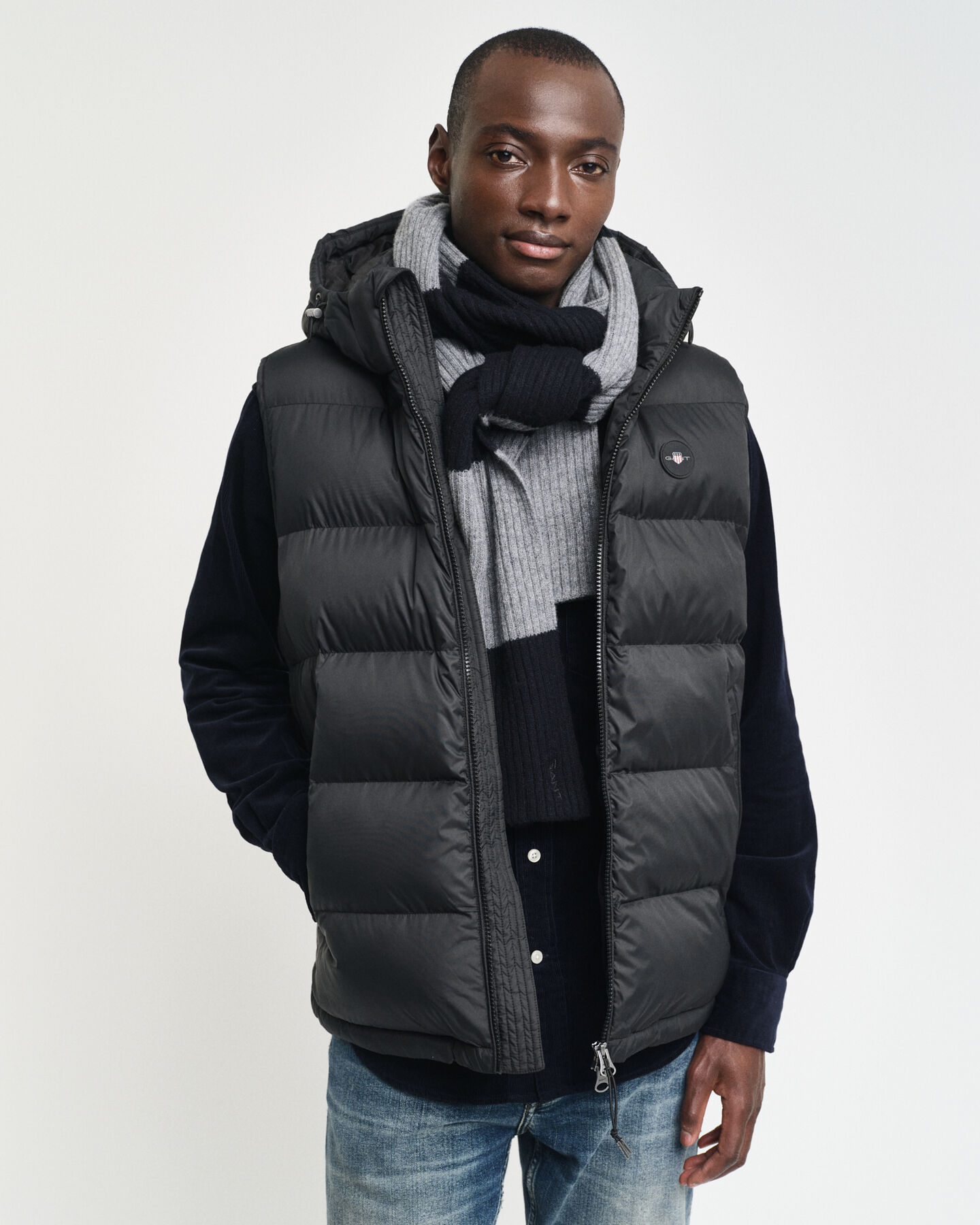 Strikket stribet halstørklæde