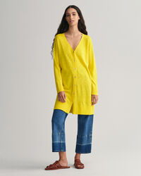 Lang cardigan i h&oslash;rblanding med V-hals