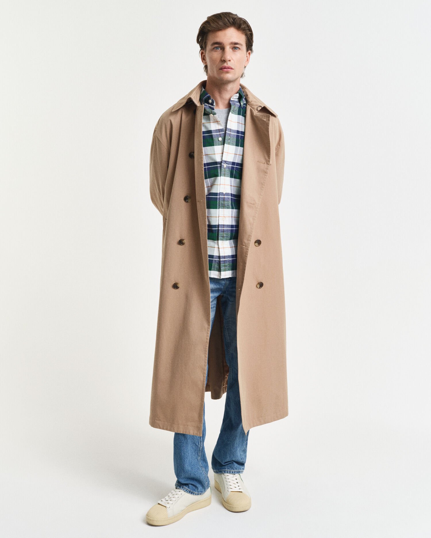 Regular fit klassisk Oxford-skjorte med tern