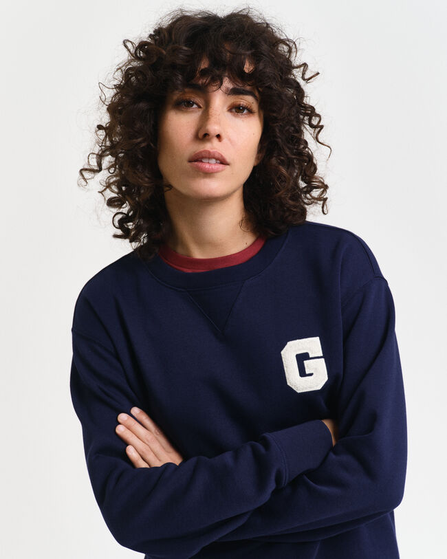 Sweatshirt med crewneck og G-mærke