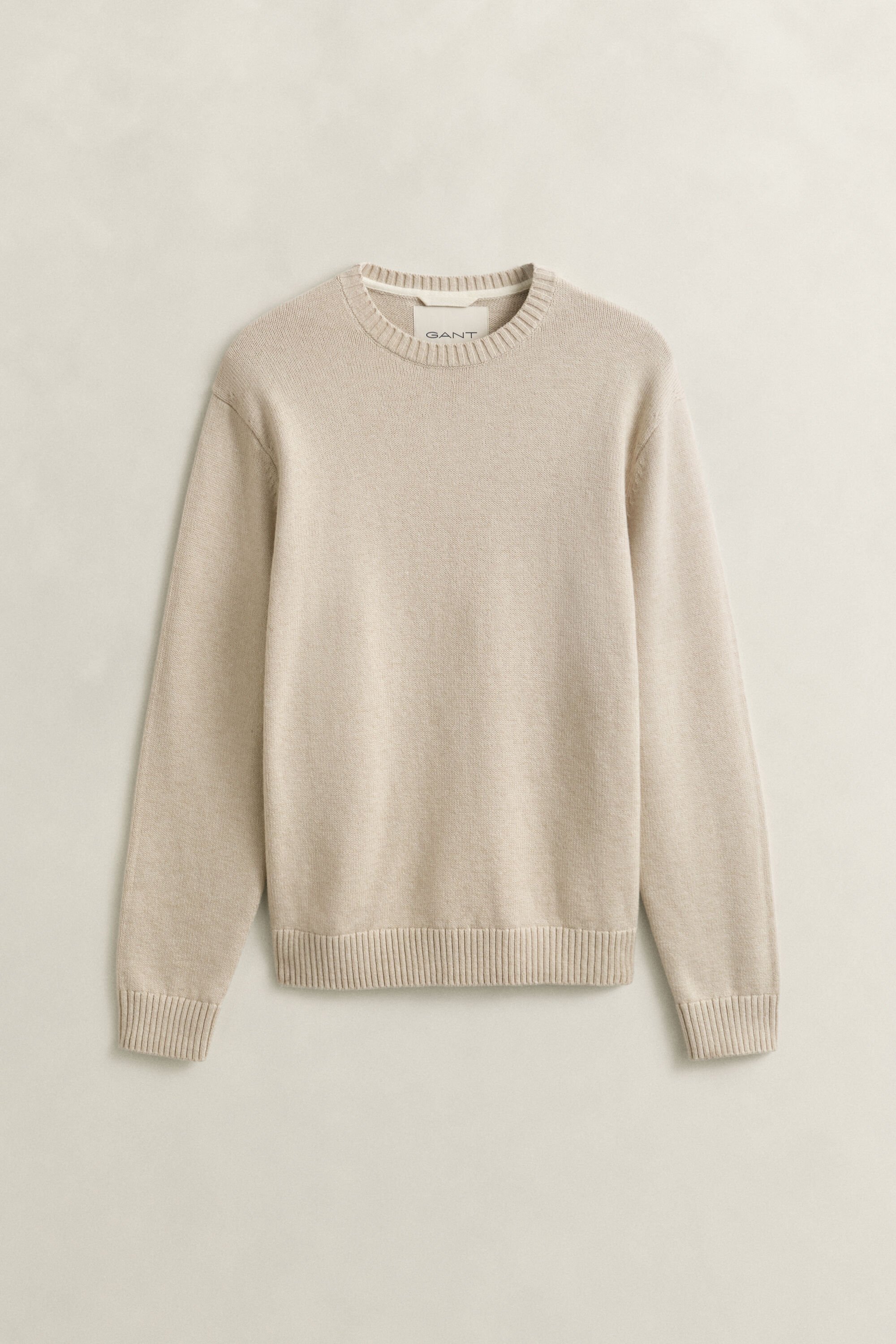 Sweater med crewneck i bomuldsblanding