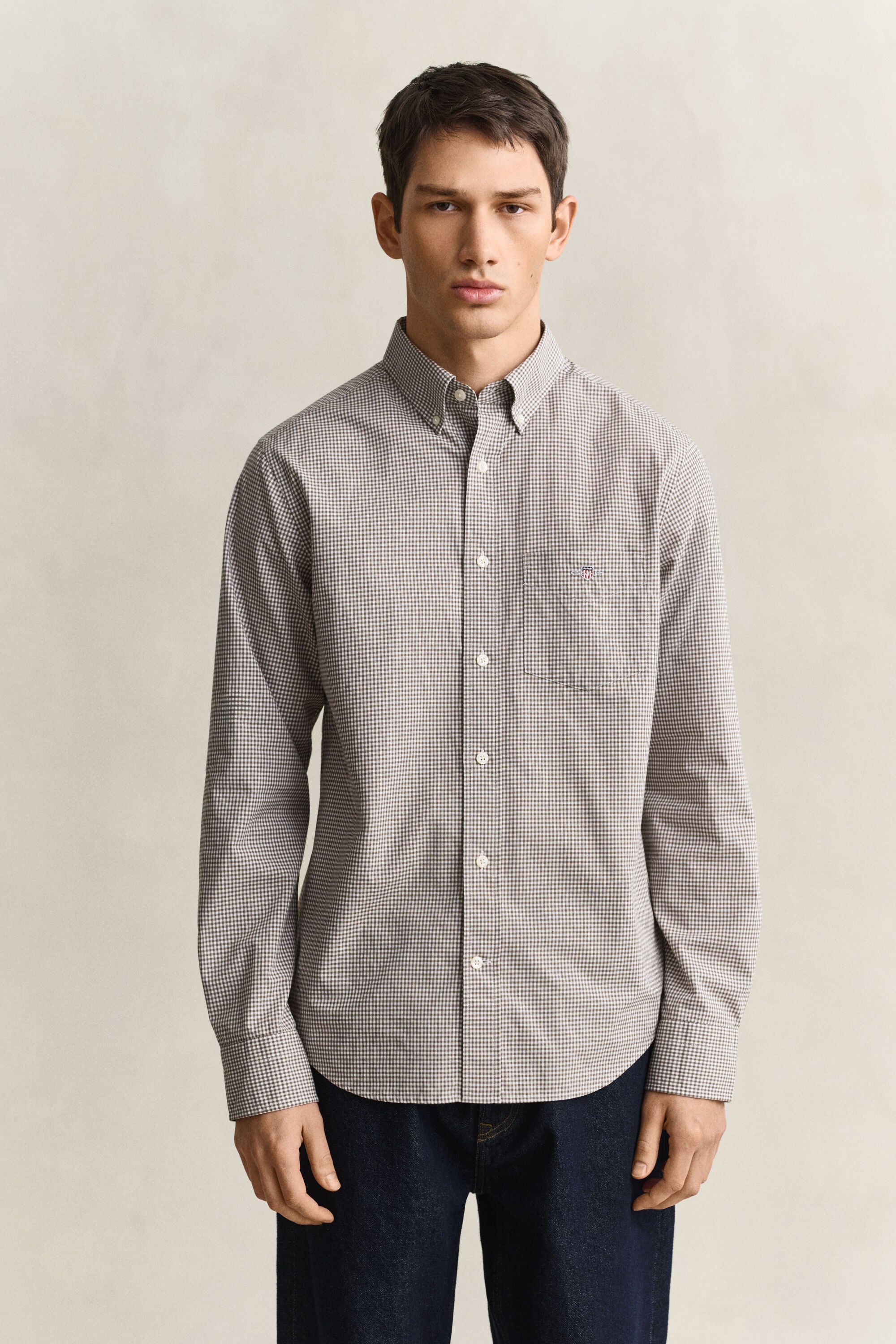 Gingham klassisk poplin-skjorte