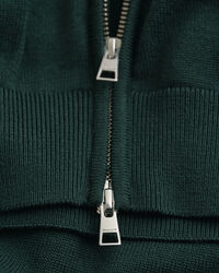 Afslappet cardigan i bomuld med lynlås