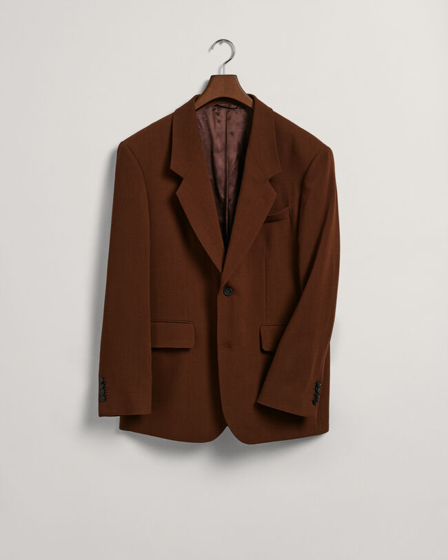 Oversized jakkesæt-blazer af uldcrepe
