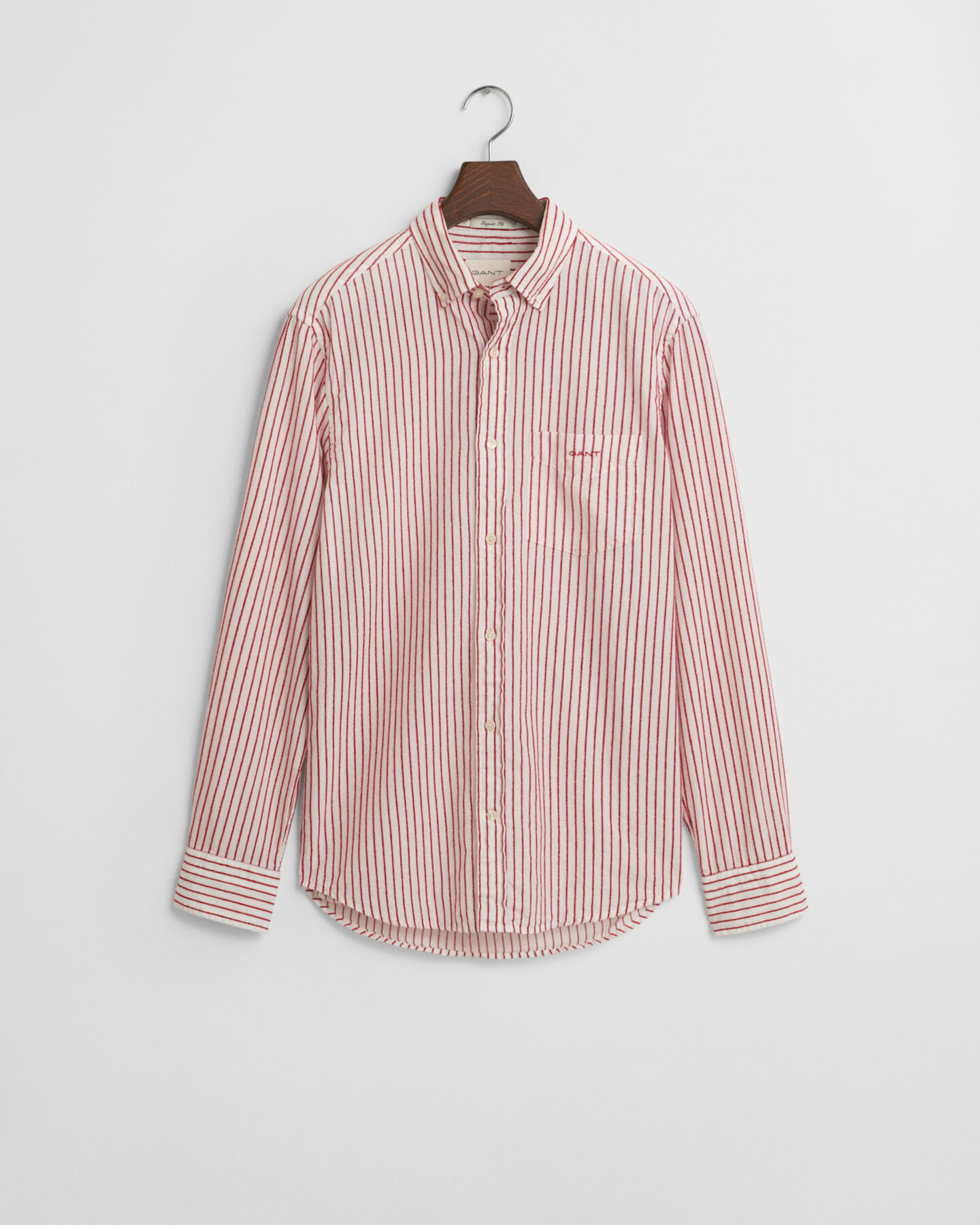 Regular fit stribet skjorte med tekstur