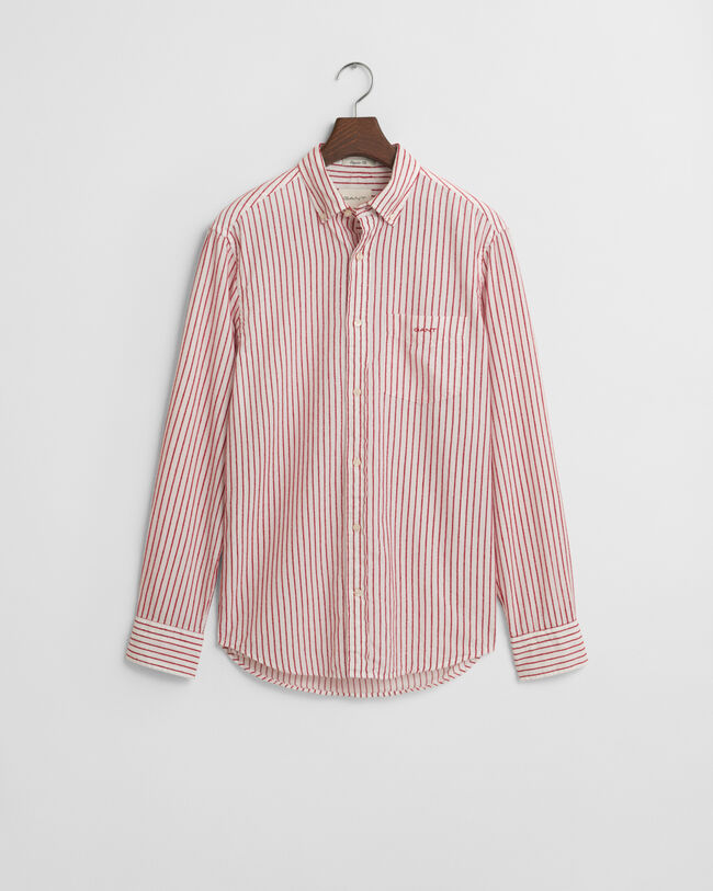 Regular fit stribet skjorte med tekstur