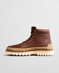 Nebrada mellemhøje læderstøvler