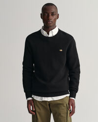 Tekstureret crewneck sweater af bomuld