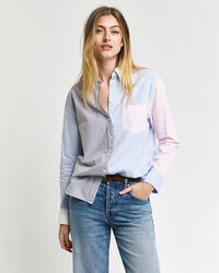 Relaxed fit skjorte med patchwork