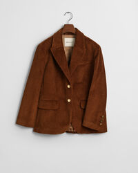 Regular fit blazer i jernbanefløjl