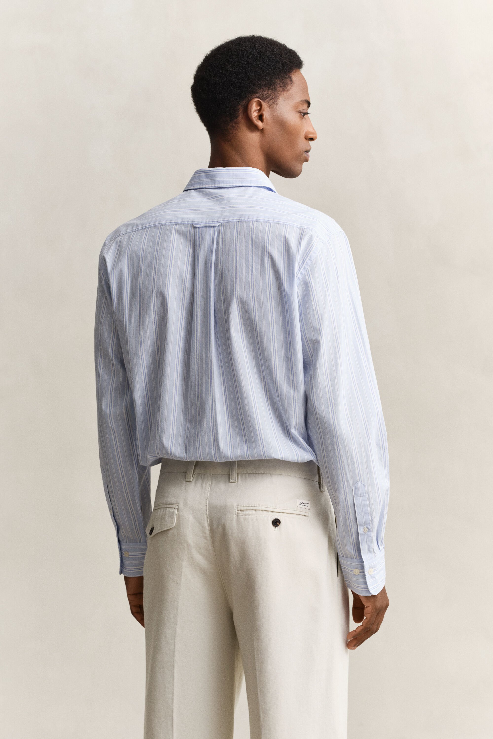 Regular fit dobby-stribet skjorte