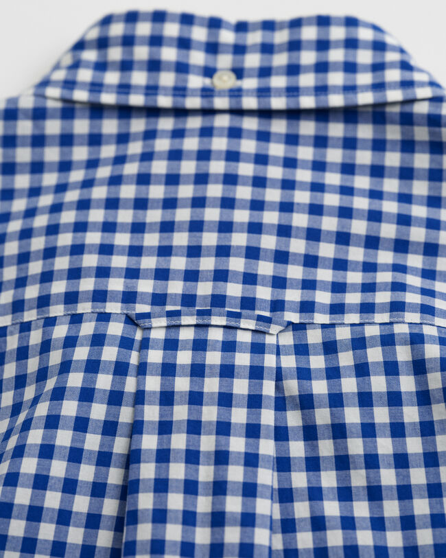 Regular fit klassisk gingham poplin-skjorte med korte ærmer