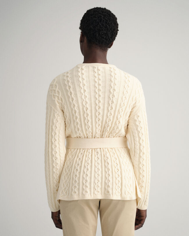 Kabelstrikket slå-om cardigan