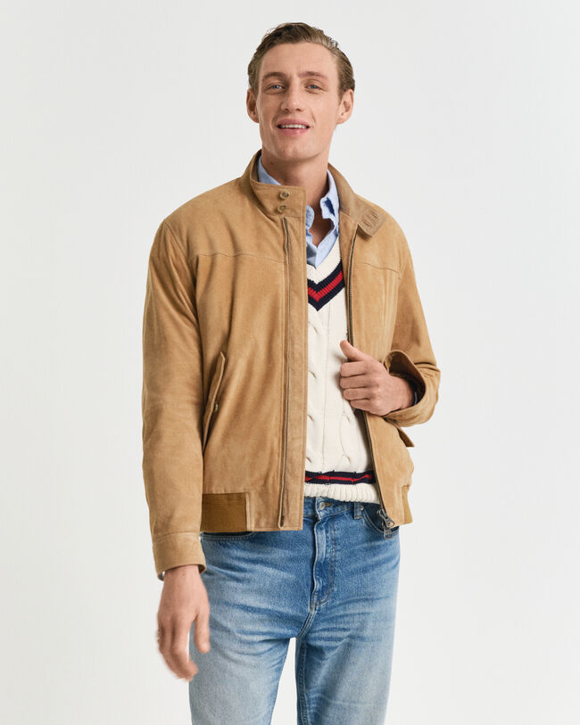 Harrington jakke af ruskind