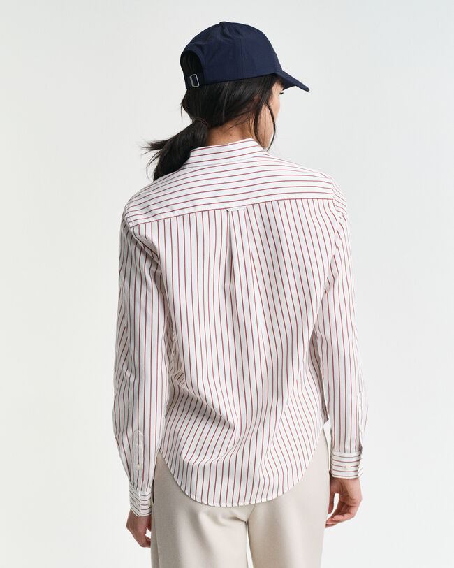 Regular fit poplin skjorte med tynde striber