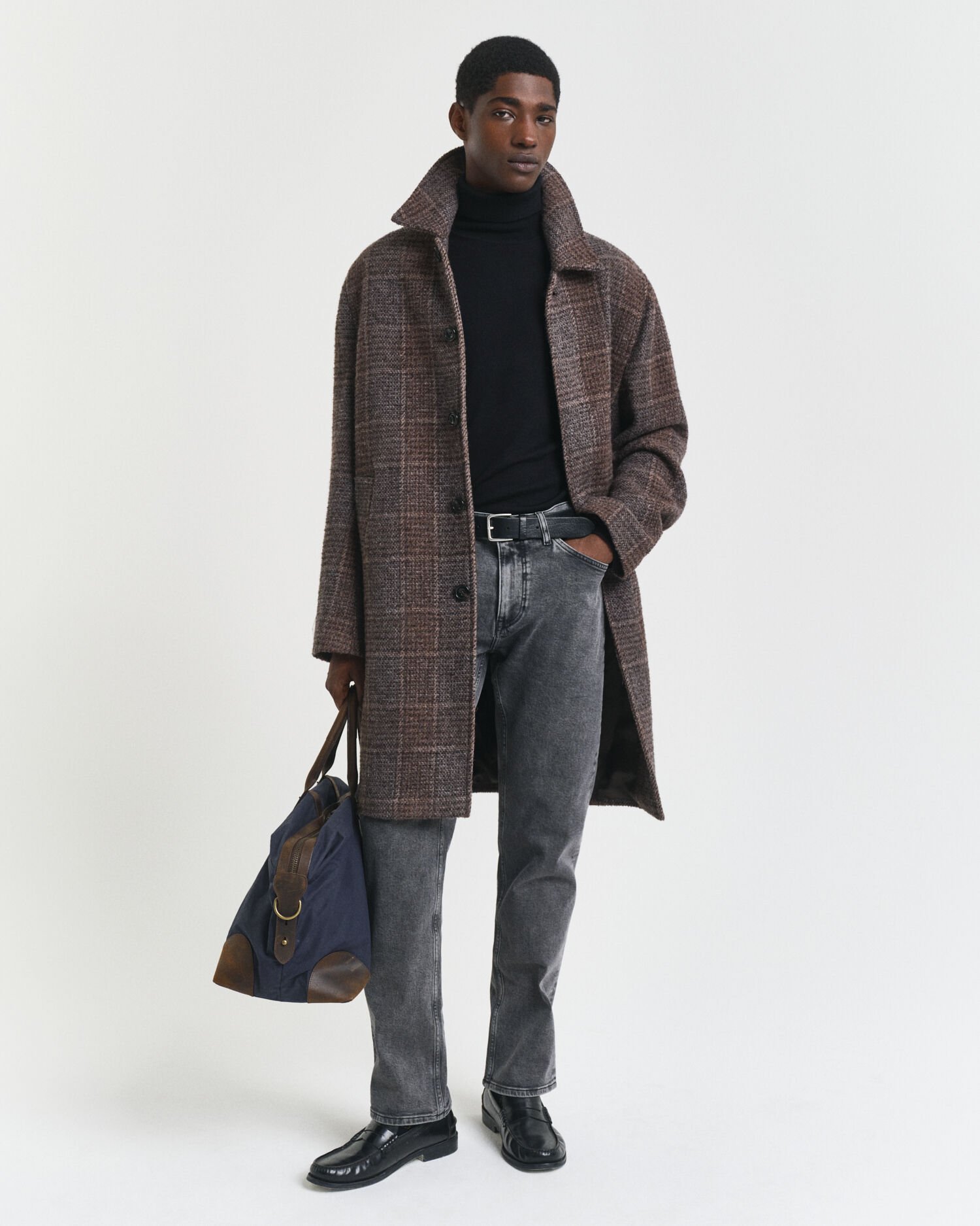 Regular fit sorte vaskede jeans