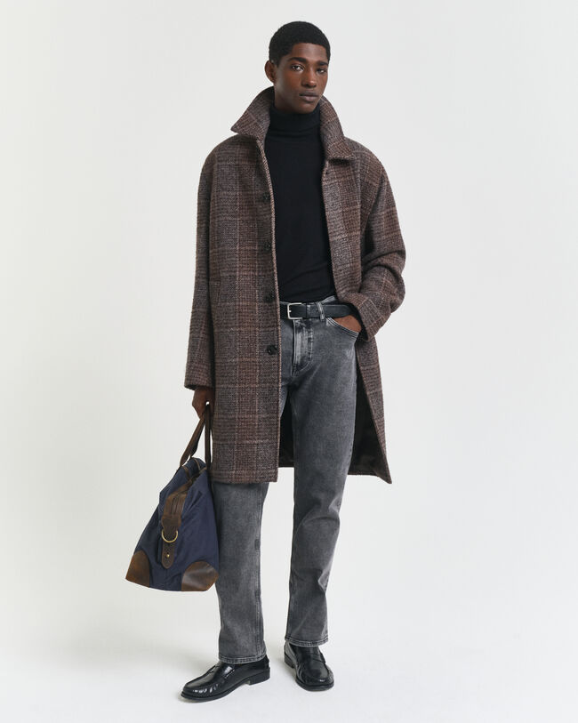 Regular fit sorte vaskede jeans