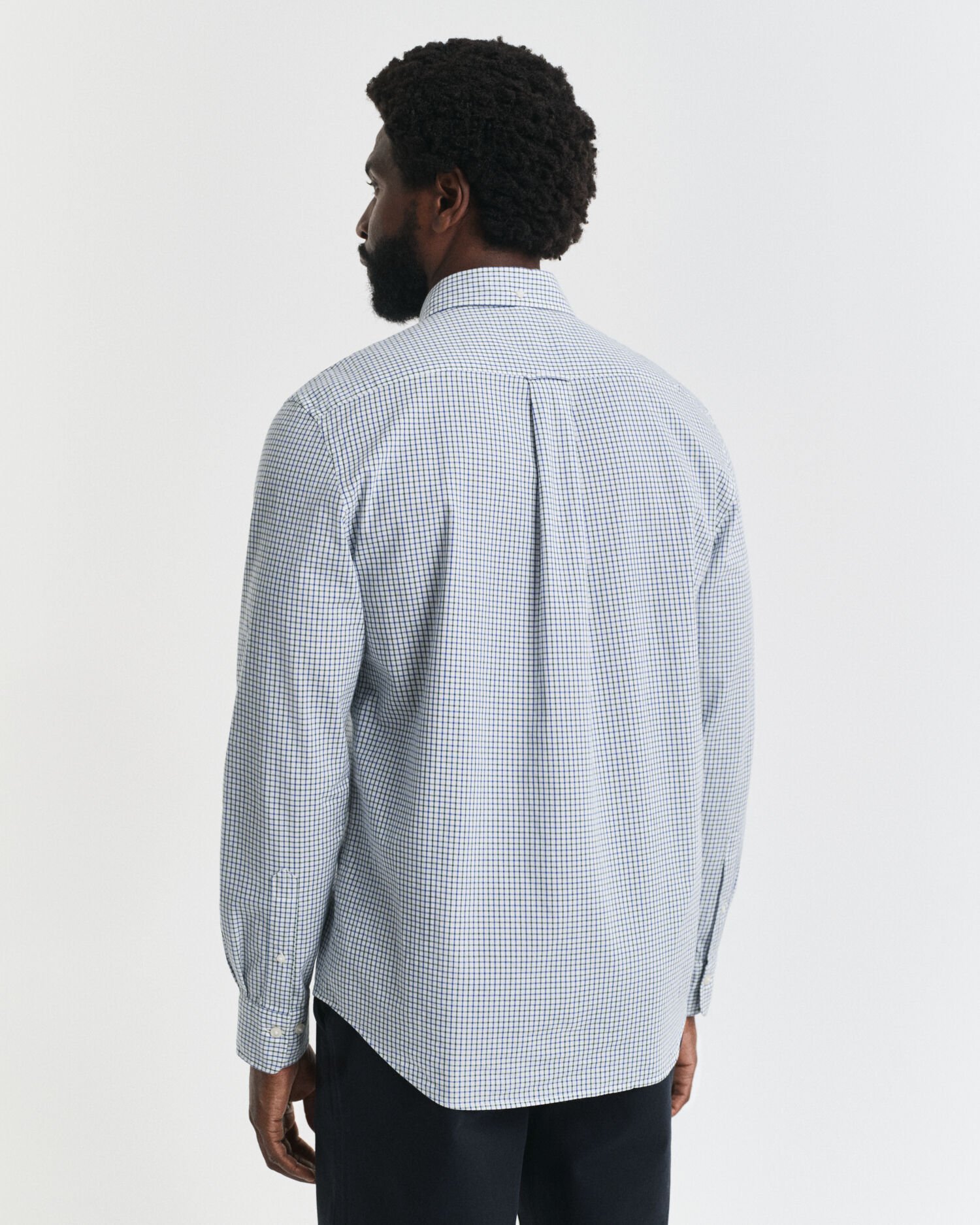 Regular fit klassisk poplin-skjorte med mikrotern