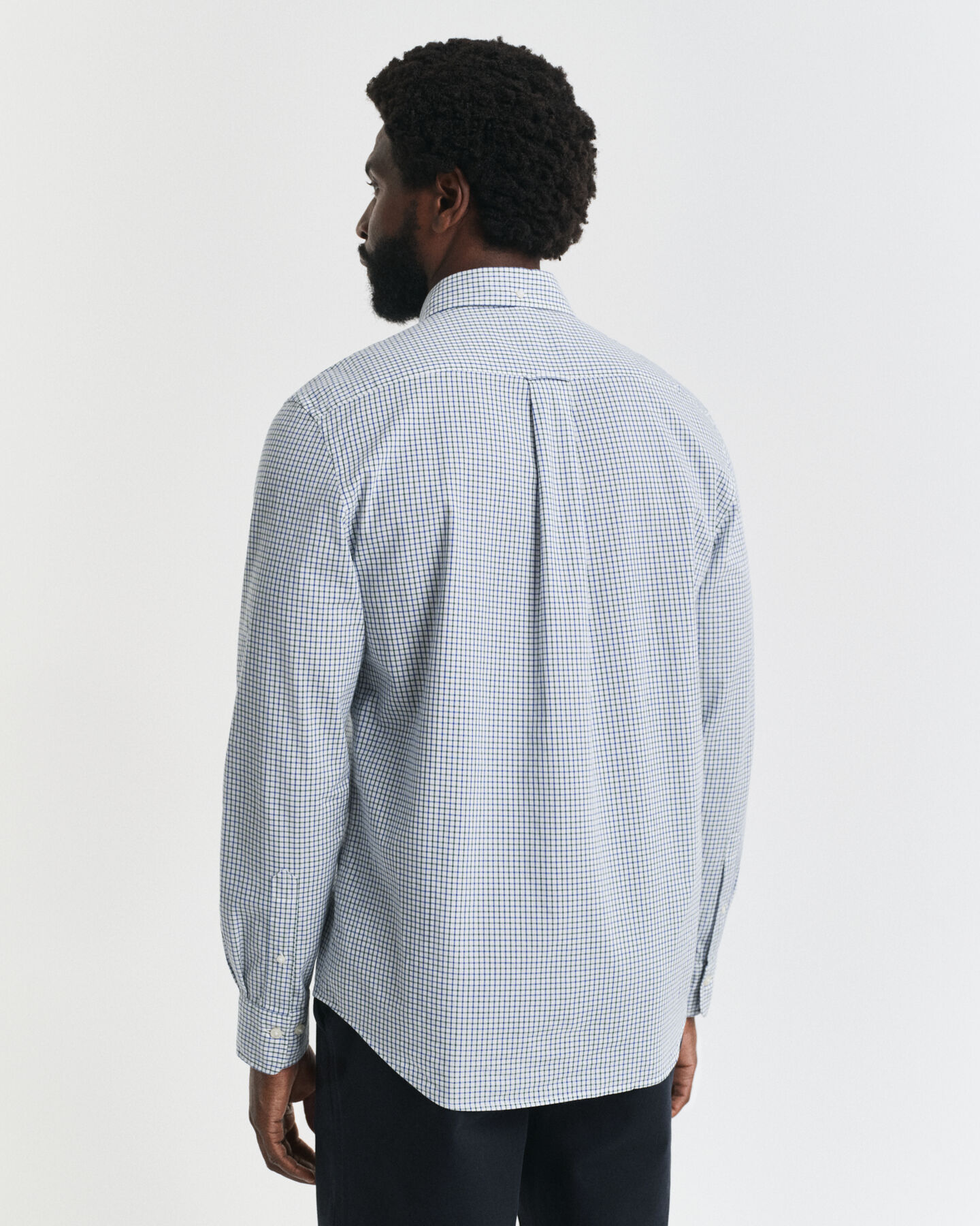 Regular fit klassisk poplin-skjorte med mikrotern