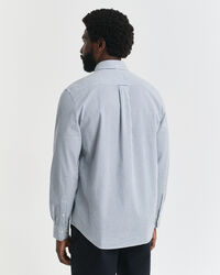 Regular fit klassisk poplin-skjorte med mikrotern