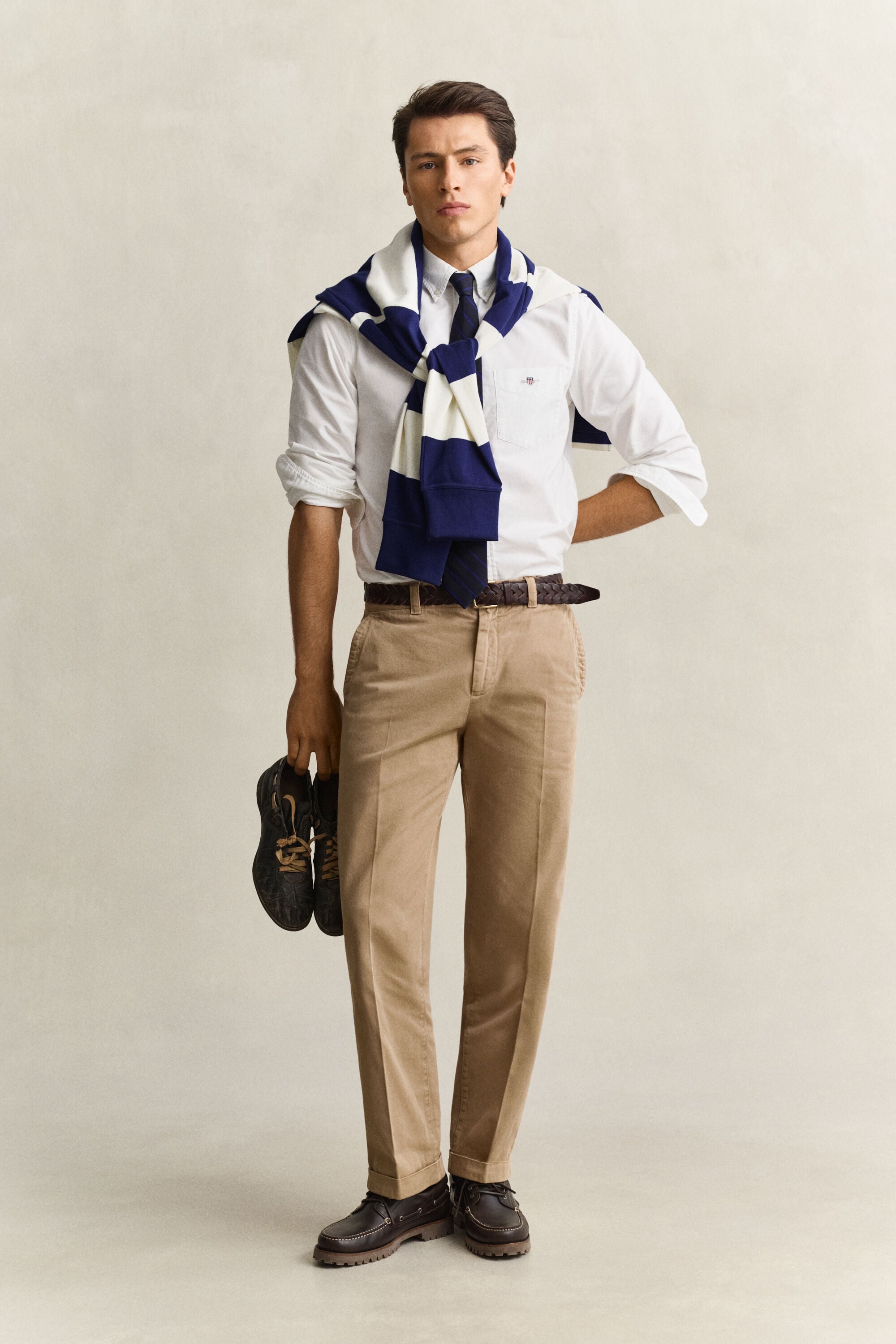 Gant x Yale chinobukser i bomuldstwill