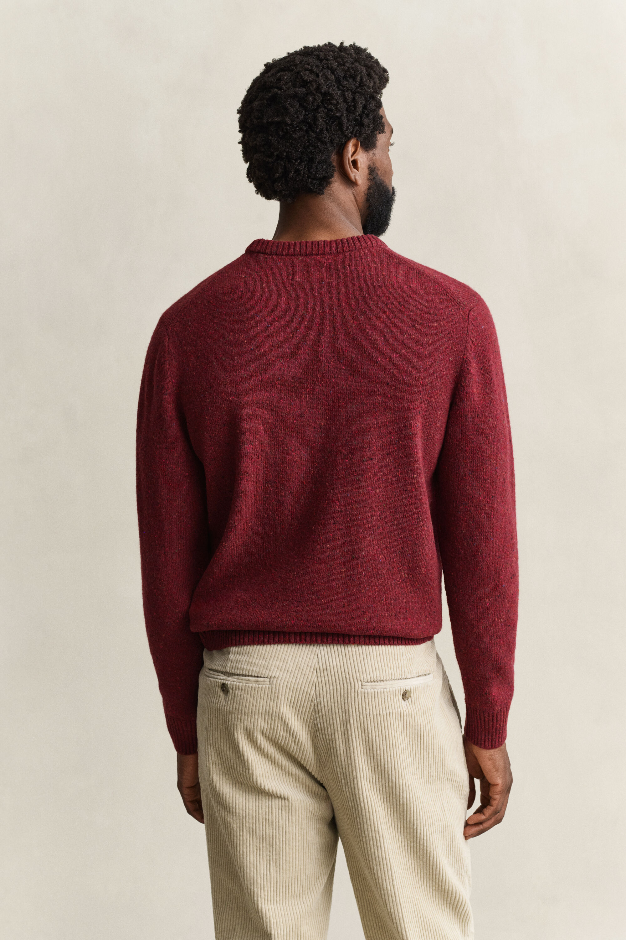 Sweater med crewneck og nister i uldblanding