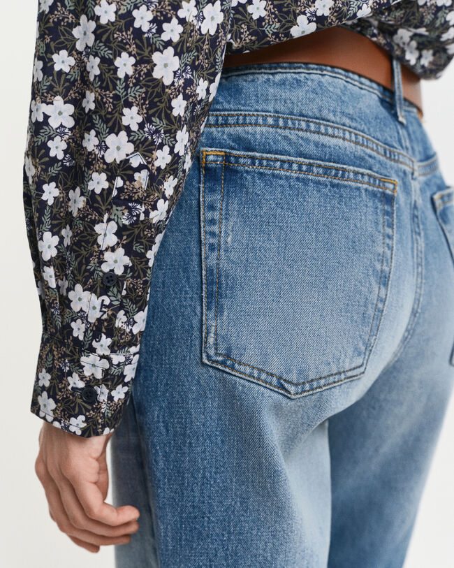 Regular fit skjorte af bomuldsvoile med blomstertryk