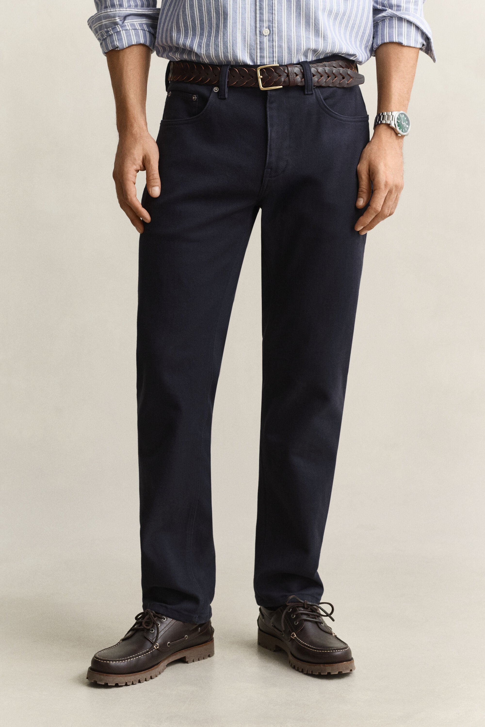 Regular fit jeans i twill