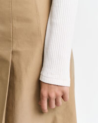 Ribstrikket langærmet poloskjorte