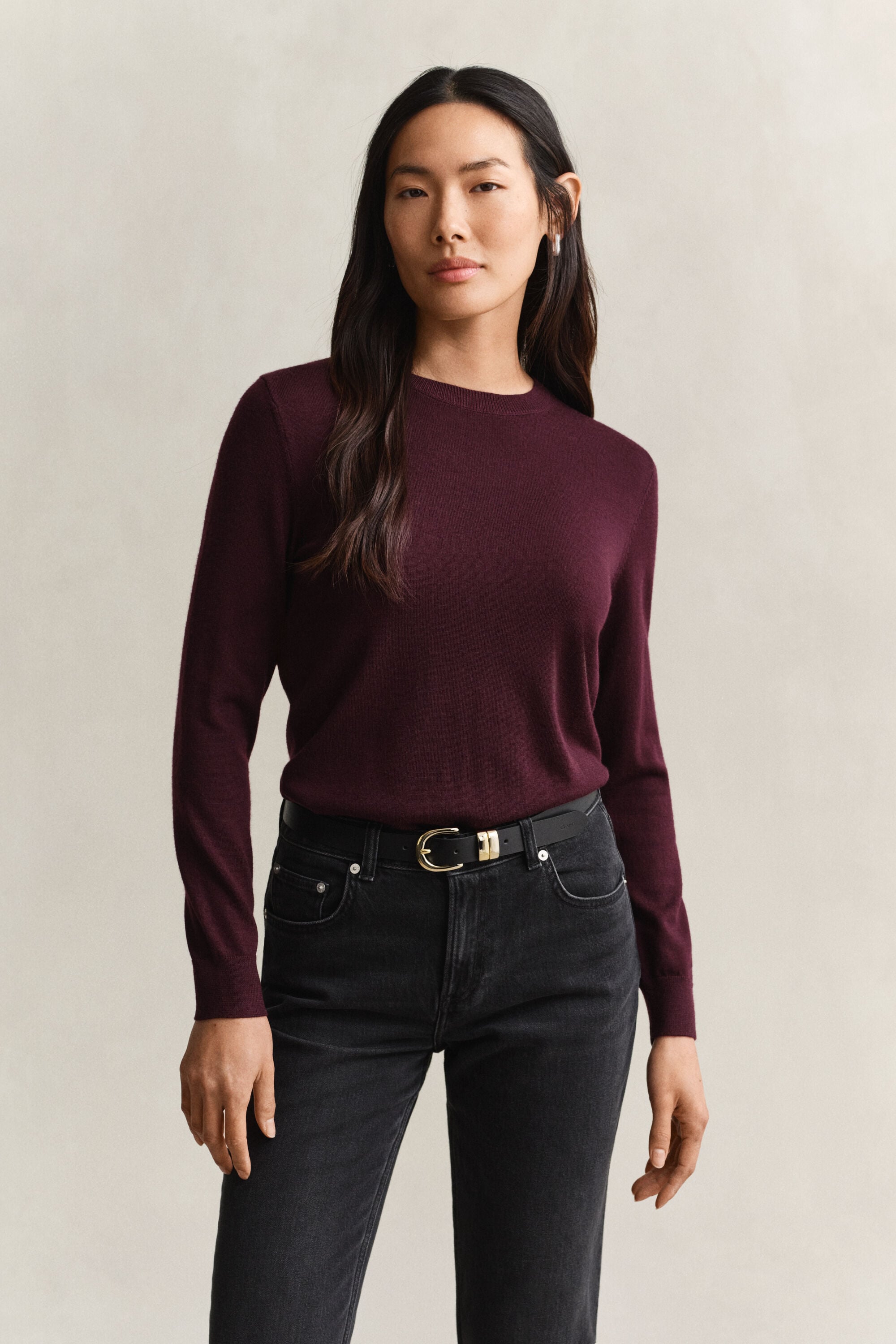 Crewneck sweater af ekstra fin merinould