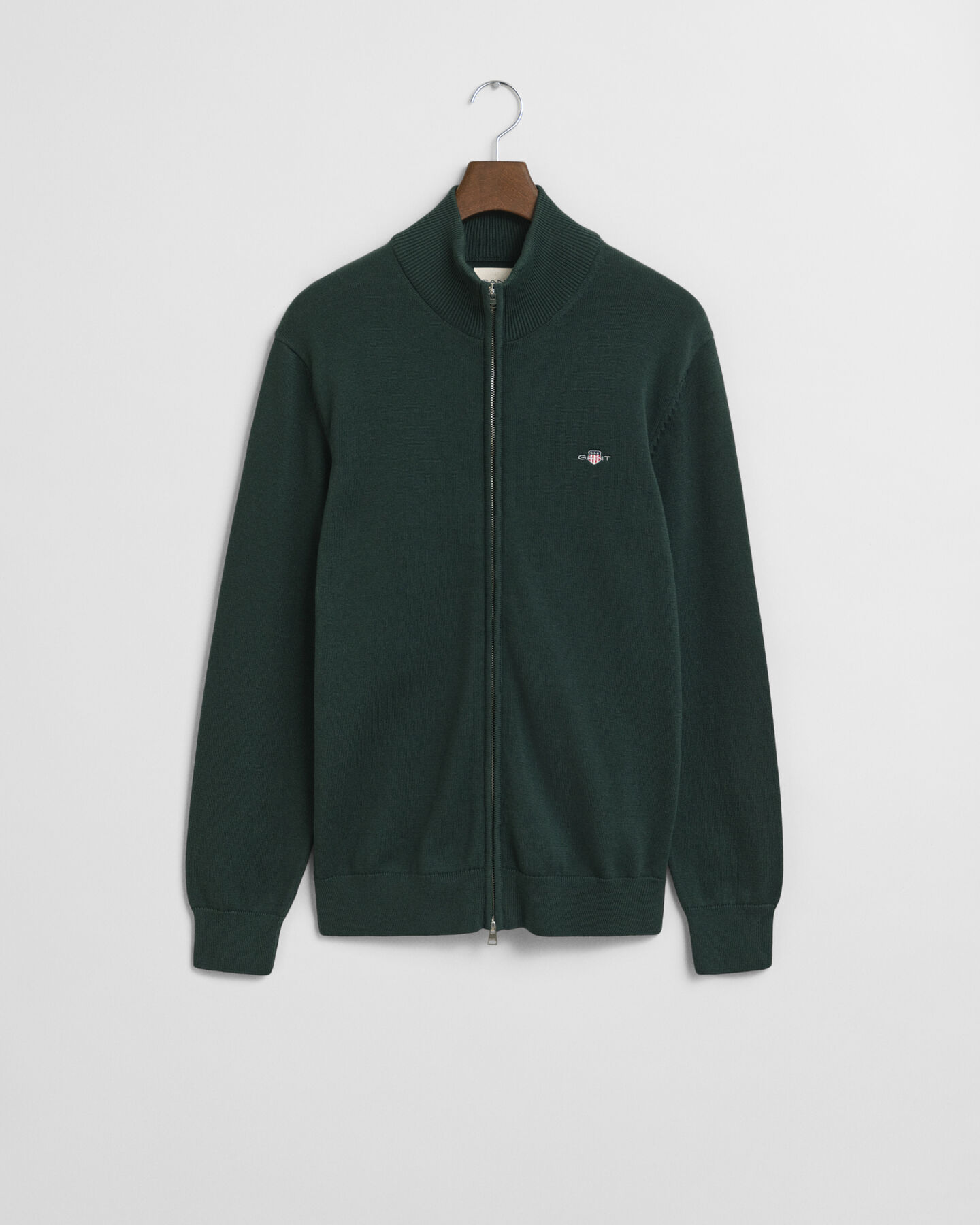 Afslappet cardigan i bomuld med lynlås