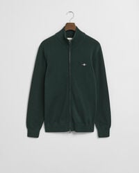 Afslappet cardigan i bomuld med lynlås