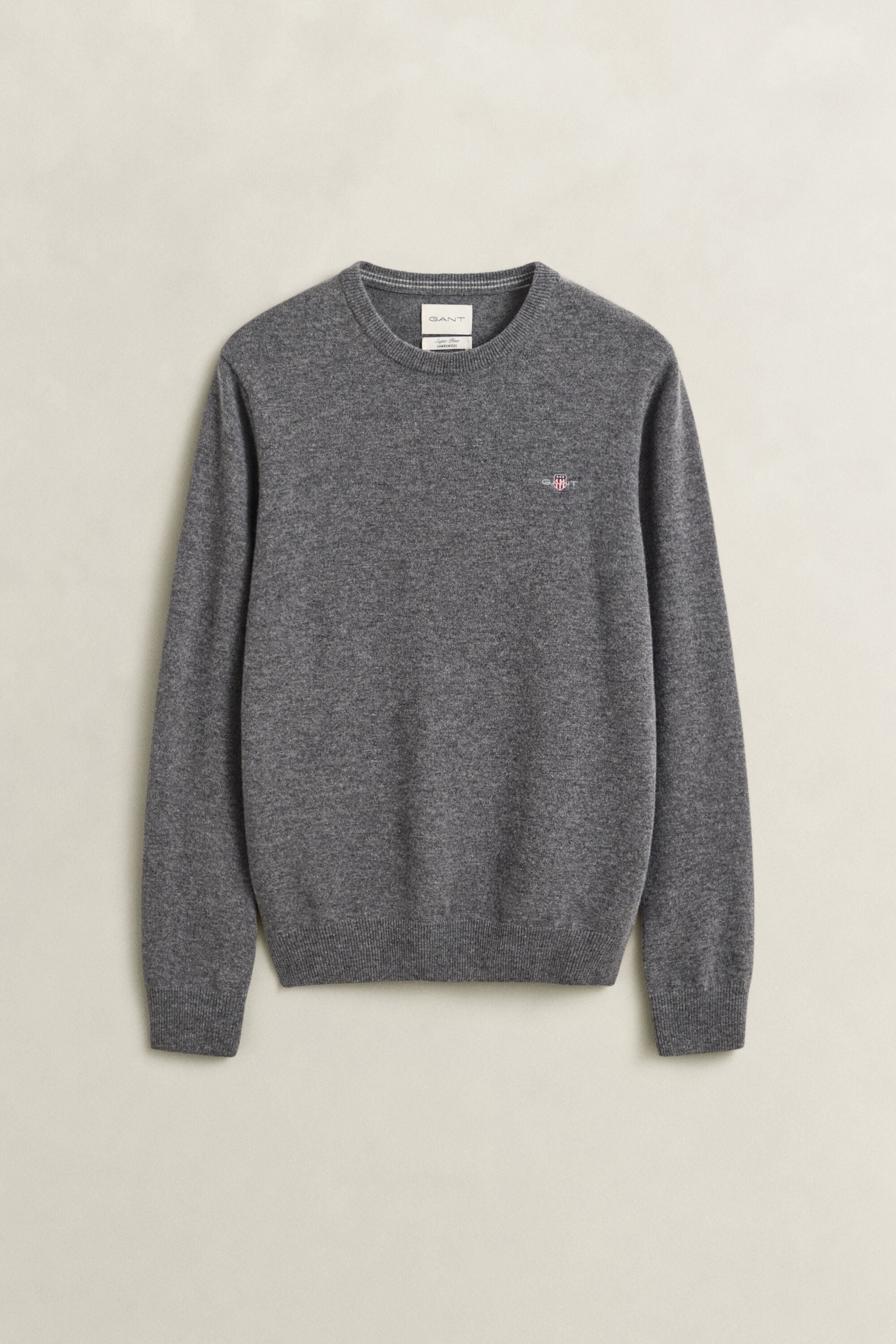 Crewneck sweater i lammeuld
