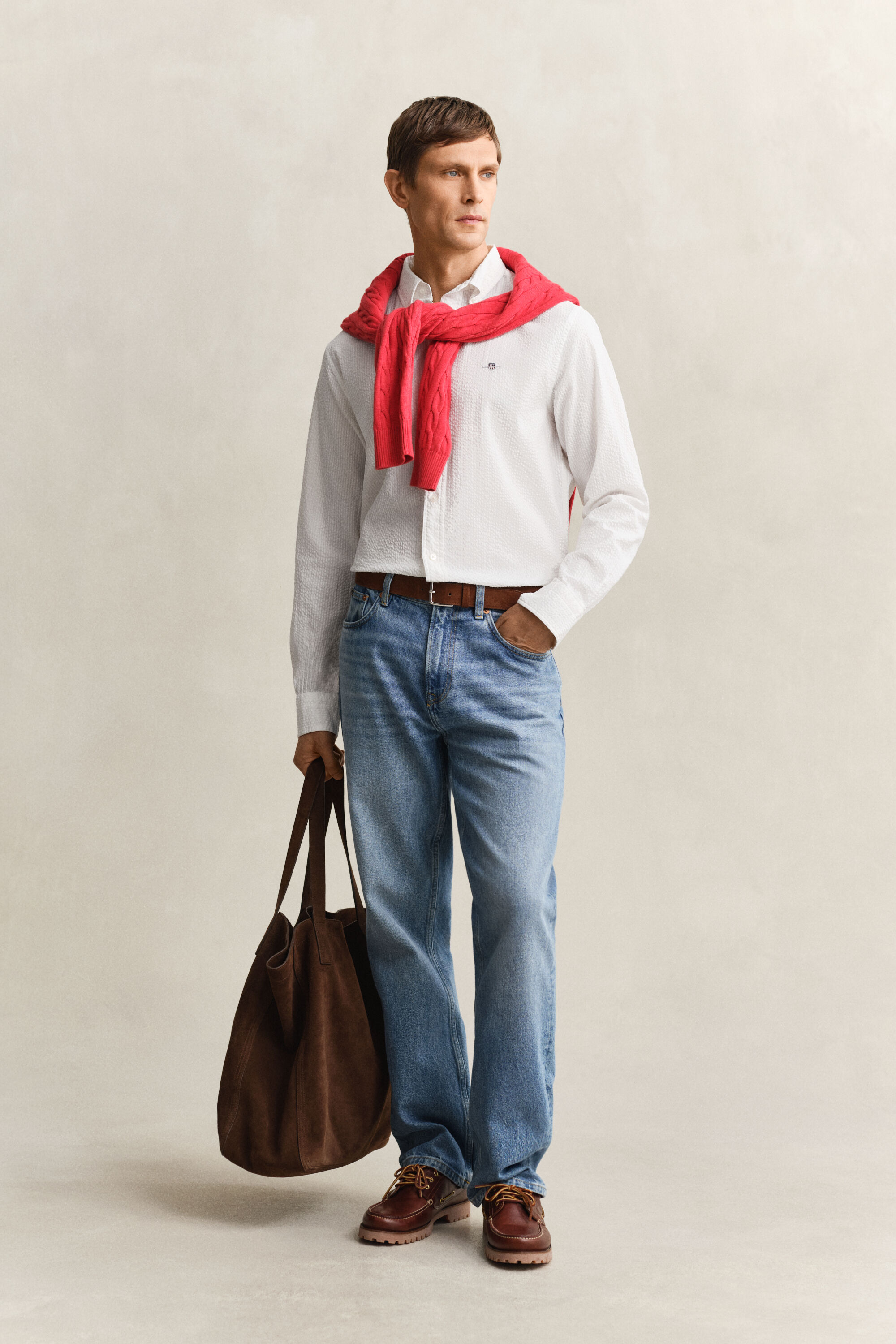 Regular fit seersucker-skjorte