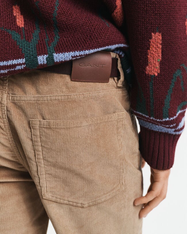 Regular fit jeans af jernbanefløjl