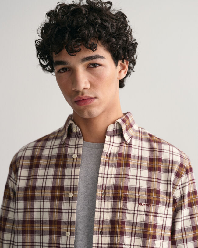 Regular fit ternet børstet Oxford skjorte