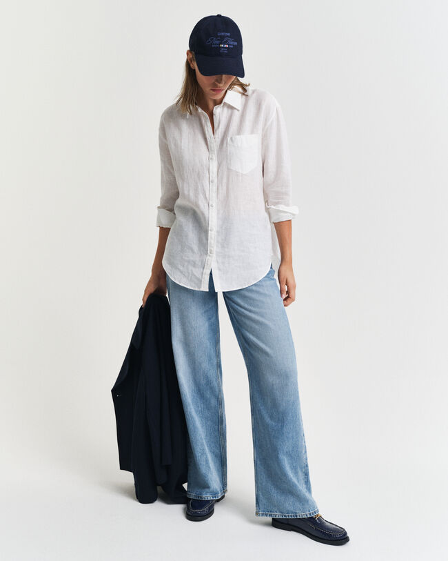 Relaxed fit hørskjorte