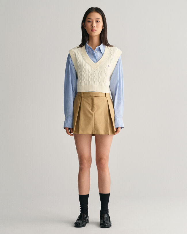 Plisseret mini nederdel