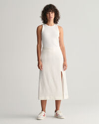 Midi-nederdel i hørblanding