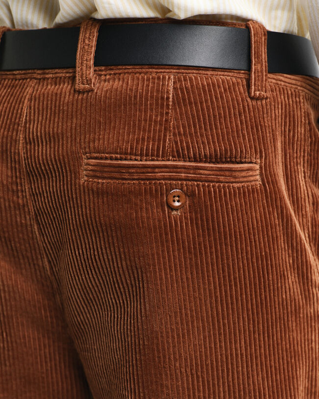 Relaxed fit brede bukser i jernbanefløjl