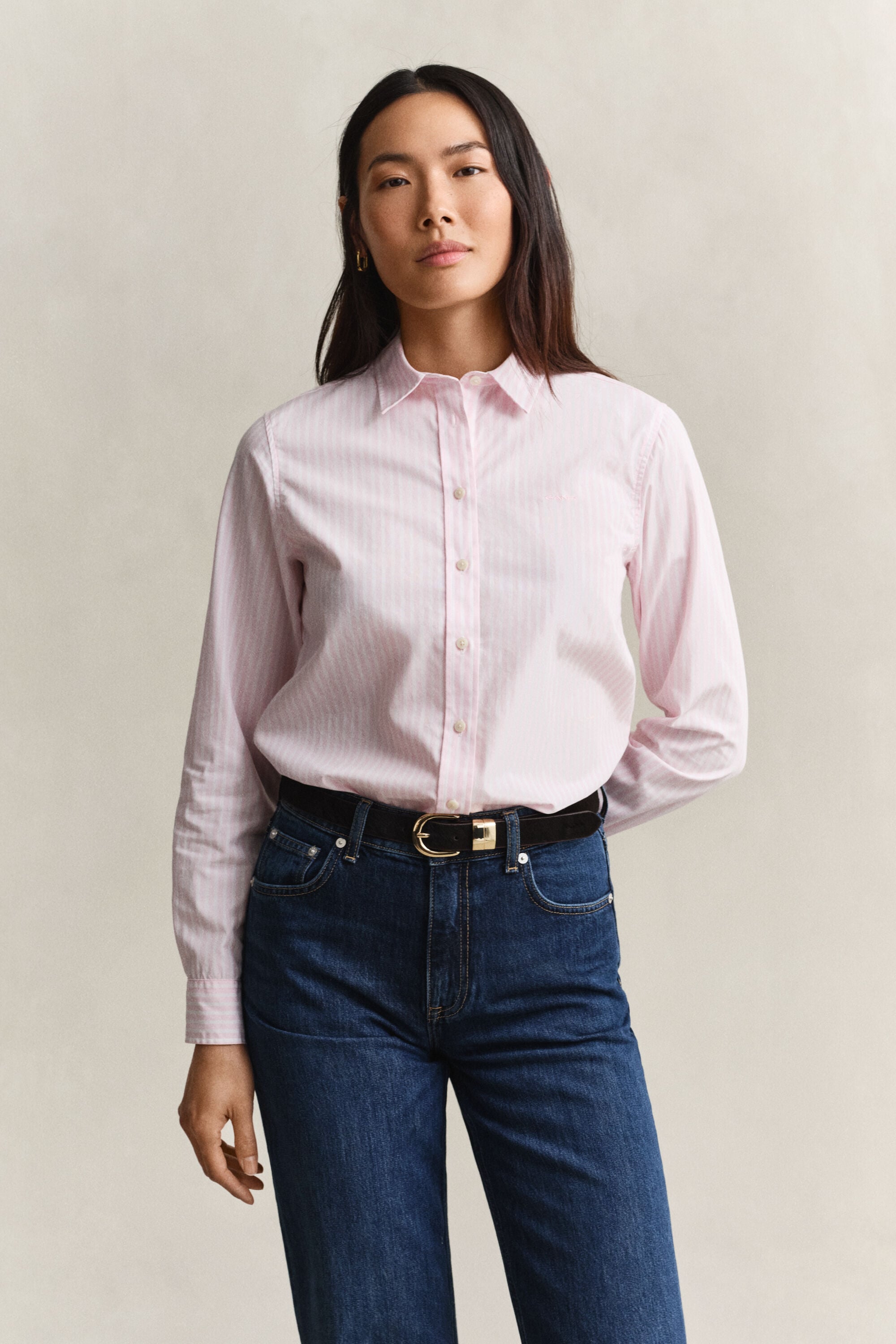 Classic Regular poplin skjorte med striber