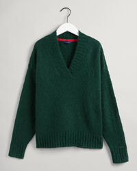 Sweater i mohair med V-hals